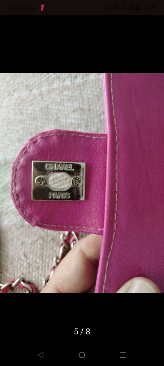 Pembe Zincir Detaylı Kadın Çanta - Görsel 5