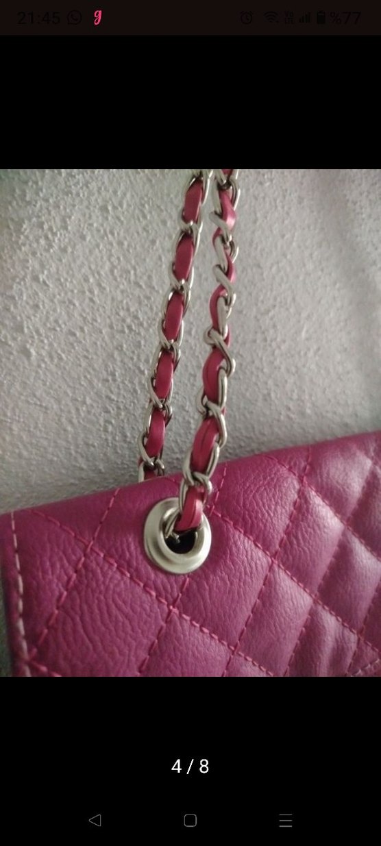 Pembe Zincir Detaylı Kadın Çanta - Görsel 4