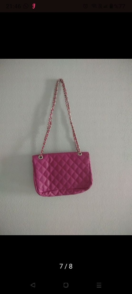 Pembe Zincir Detaylı Kadın Çanta - Görsel 3