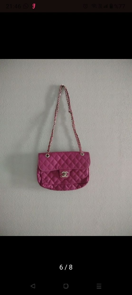 Pembe Zincir Detaylı Kadın Çanta - Görsel 2