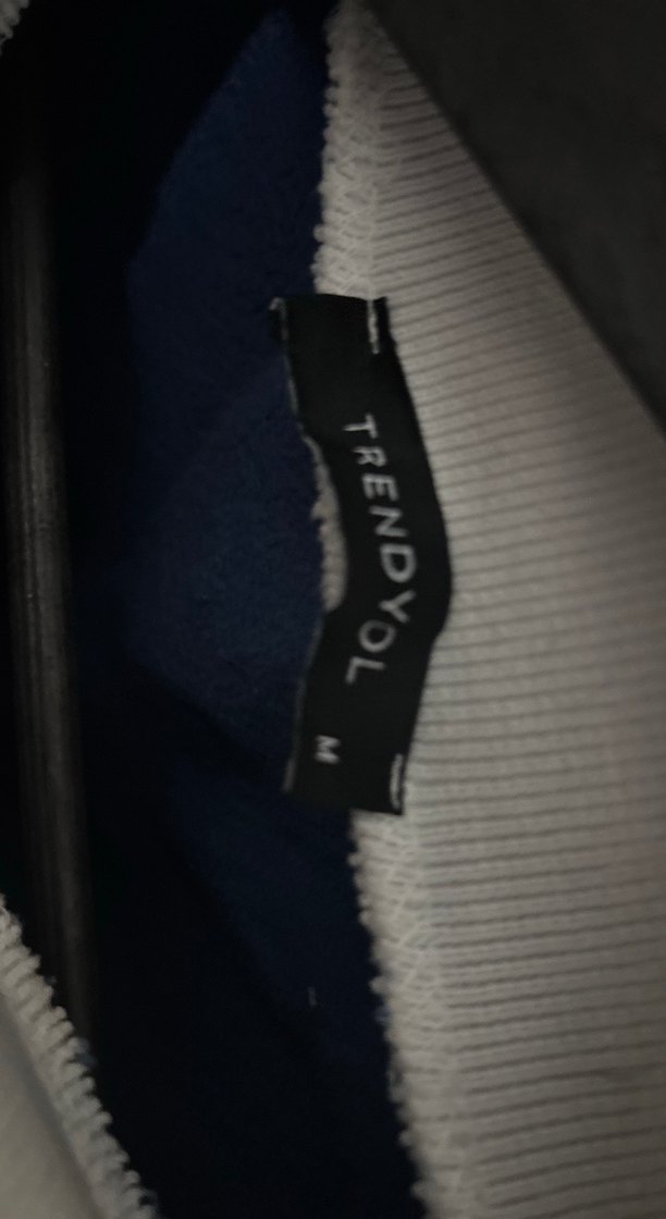 Mavi Uzun Kollu Düğmeli Kadın Sweatshirt - Görsel 3