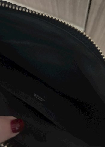 Siyah Deri Fermuarlı Kadın Çanta - Görsel 3