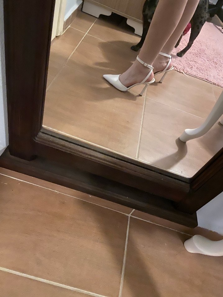 Beyaz Stiletto Tokalı Kadın Abiye Ayakkabı - Görsel 2