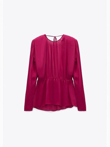 Zara , S , vatkalı yarı transparan bluz - Görsel 2