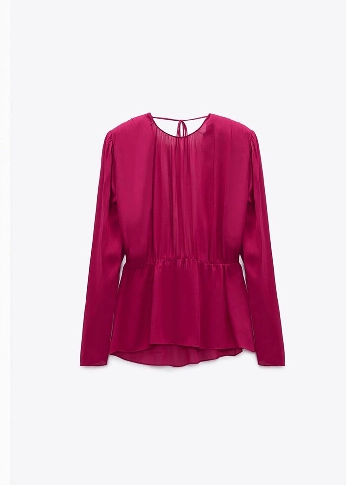 Zara , S , vatkalı yarı transparan bluz - Görsel 2