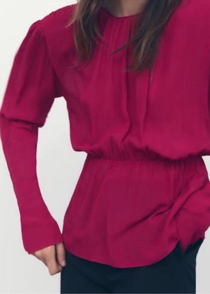 Zara , S , vatkalı yarı transparan bluz - Görsel 3