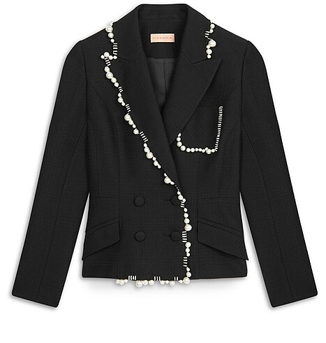 Machka Suni İnci Aksesuarlı Blazer