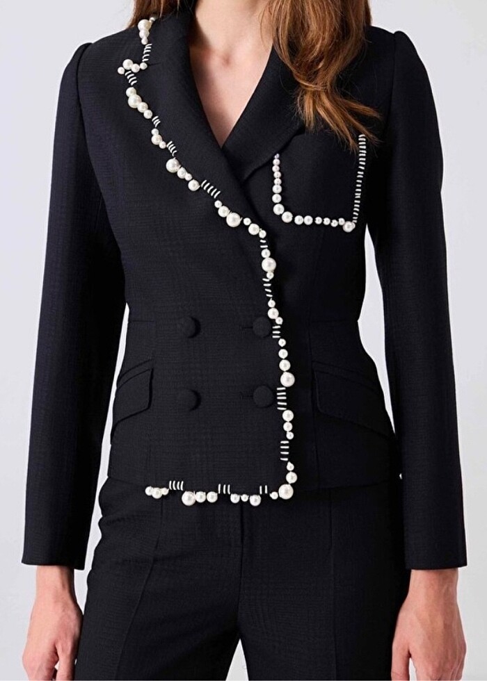 Machka Suni İnci Aksesuarlı Blazer - Görsel 3