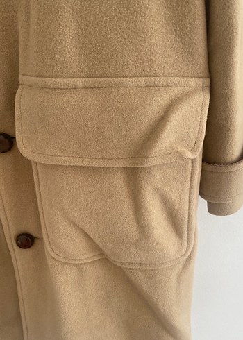 Bej Düğmeli Midi 10-11 Yaş Çocuk Kaban - Görsel 4