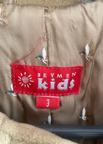 Bej Düğmeli Midi 10-11 Yaş Çocuk Kaban - Görsel 6