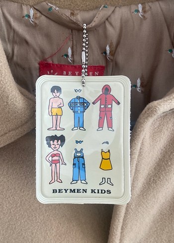 Bej Düğmeli Midi 10-11 Yaş Çocuk Kaban - Görsel 7