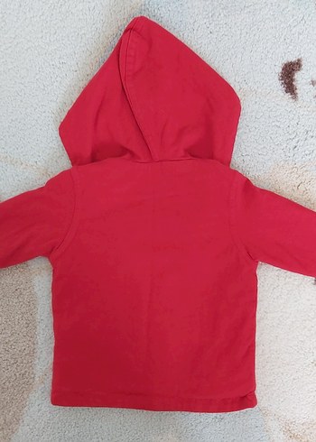 HelloBaby Kırmızı Nakışlı Kız Bebek Çift taraflı Kapüşonlu Ceket - manisa