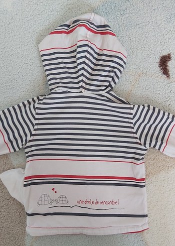 3 Ay Beden kırmızı Renk Kırmızı Nakışlı Kız Bebek Çift taraflı Kapüşonlu Ceket - manisa