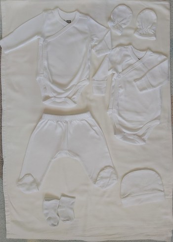 Bebek Kız-Erkek Beyaz Hastane Çıkış Seti - Görsel 2