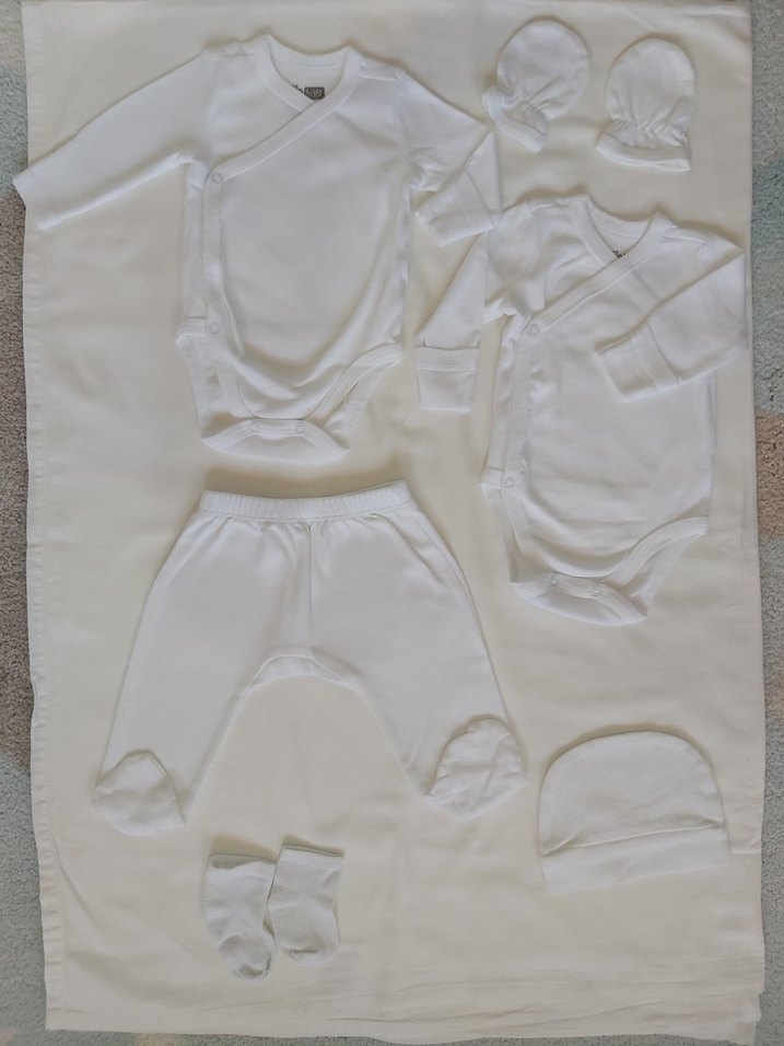 Bebek Kız-Erkek Beyaz Hastane Çıkış Seti - Görsel 2