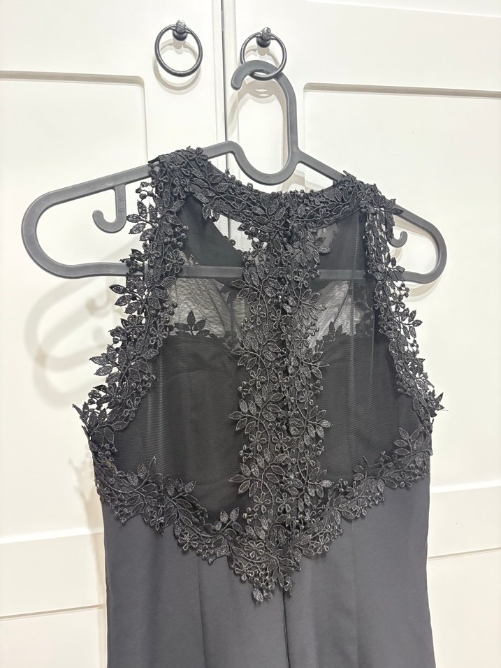 Siyah Dantelli Mini Elbise - Görsel 5