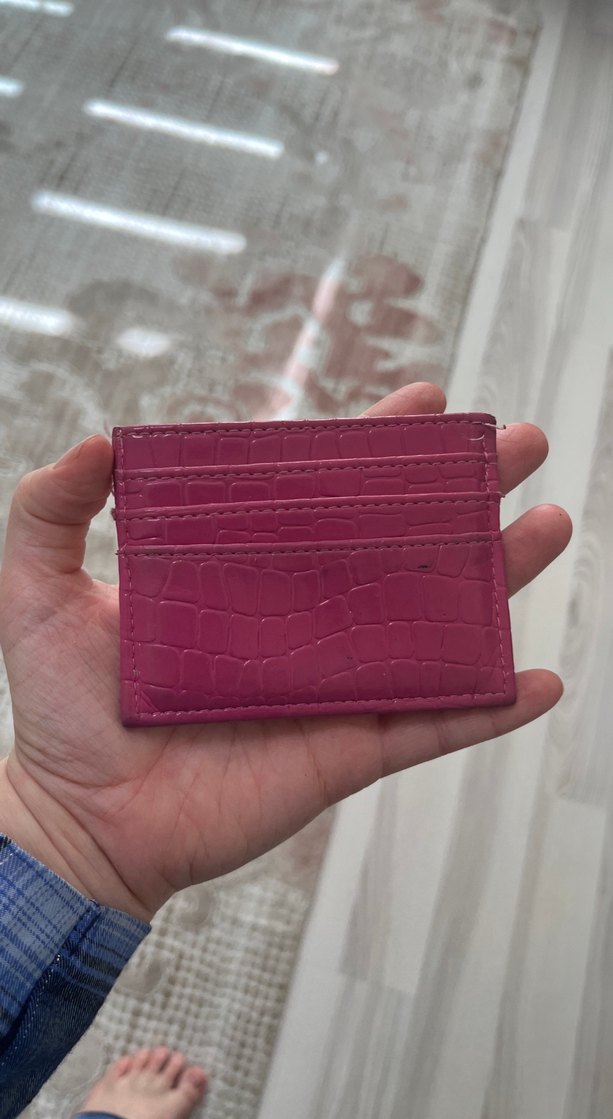 Bordo Yılan Desenli Fermuarlı Deri Kadın Cüzdanı - Görsel 4