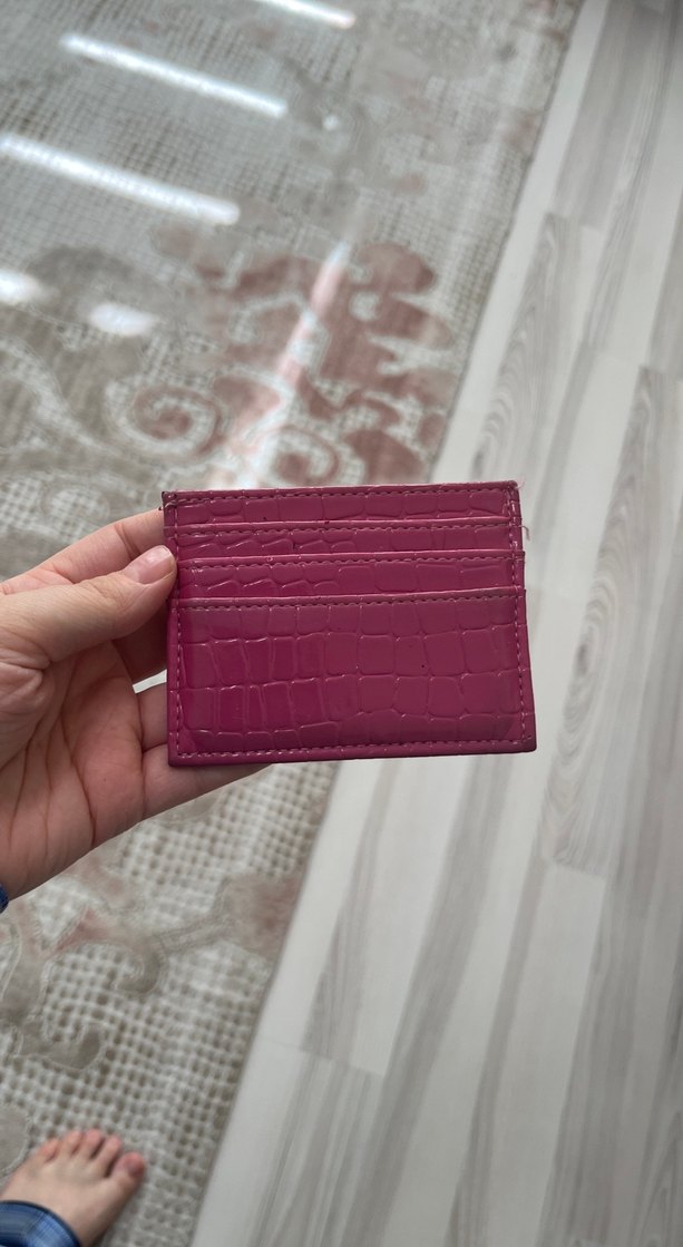 Bordo Yılan Desenli Fermuarlı Deri Kadın Cüzdanı - Görsel 2