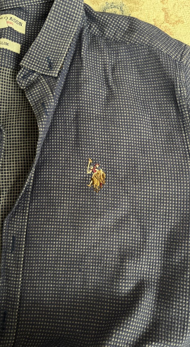 Erkek Lacivert Denim Düğmeli Gömlek - Görsel 2