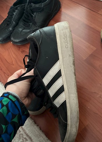 Siyah Adidas Bağcıklı Erkek Spor Ayakkabı - Görsel 4