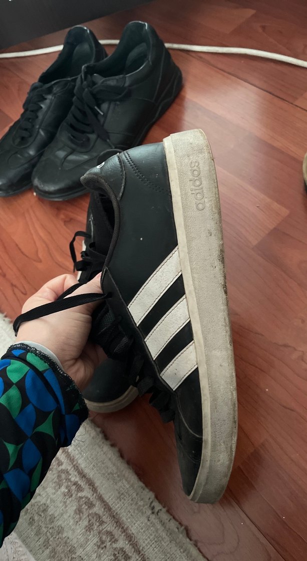 Siyah Adidas Bağcıklı Erkek Spor Ayakkabı - Görsel 4