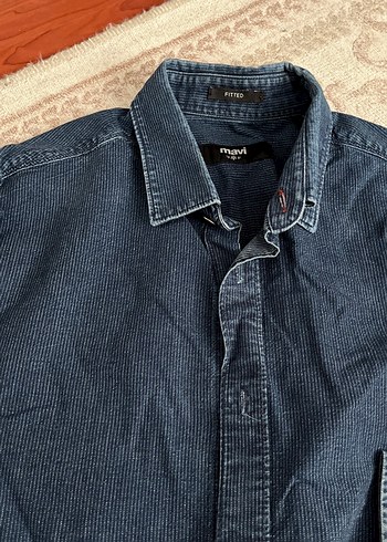 Erkek Lacivert Denim Gömlek Uzun Kollu - Görsel 2