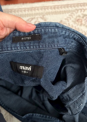 Erkek Lacivert Denim Gömlek Uzun Kollu - Görsel 5