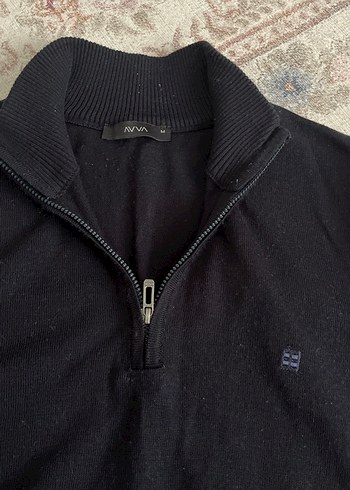 Erkek Siyah Fermuarlı İnce Triko baba - Görsel 3