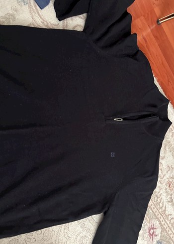 Erkek Siyah Fermuarlı İnce Triko baba - Görsel 2