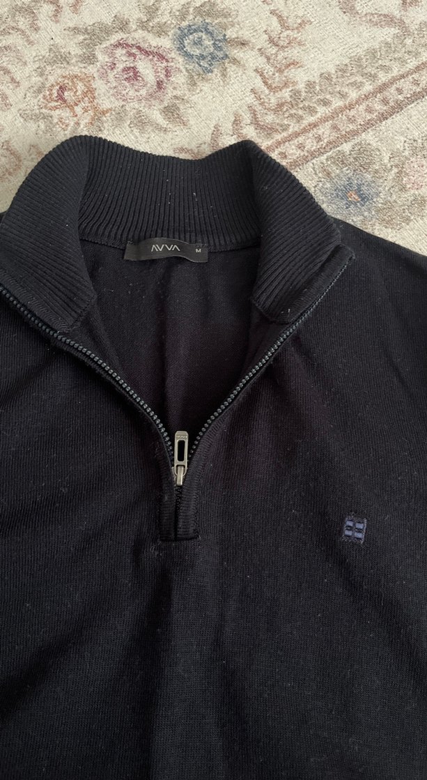 Erkek Siyah Fermuarlı İnce Triko baba - Görsel 3