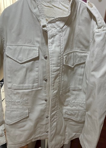 Zara Düğmeli Beyaz erkek Keten Ceket - Görsel 6
