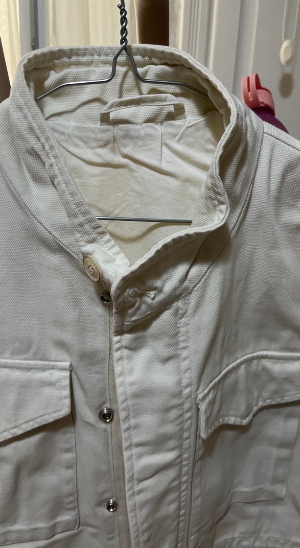 Zara Düğmeli Beyaz erkek Keten Ceket - Görsel 3
