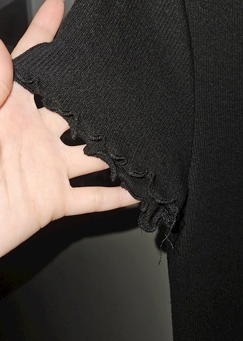 Siyah Midi Elbise - Görsel 2