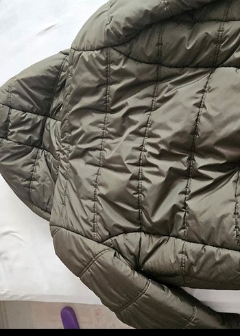 Düğmeli, Sıcak Kadın Kış Montu. Şişme mont - Görsel 6