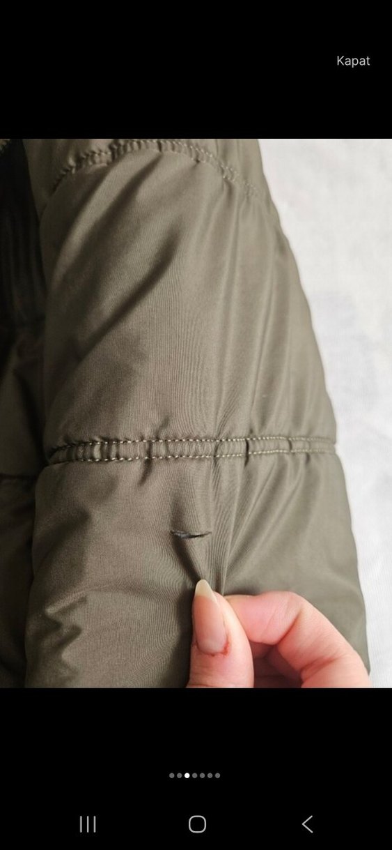 Düğmeli, Sıcak Kadın Kış Montu. Şişme mont - Görsel 3