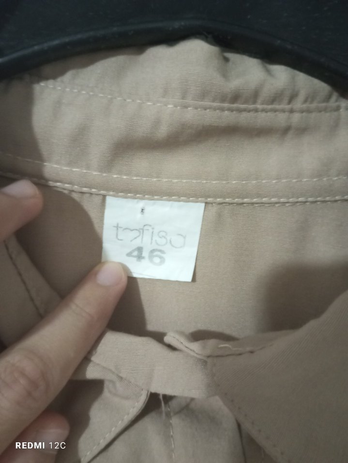 Bej Kadın Keten Midi Tunik Fırfırlı - Görsel 3