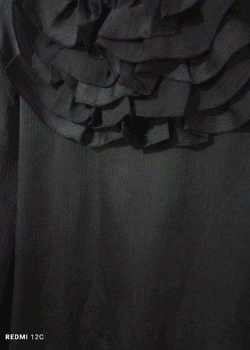 Kadın Siyah Fırfırlı Gotik Bluz - Görsel 4