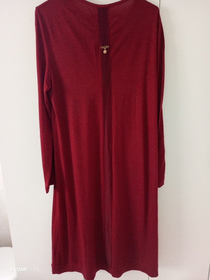 Uzun Kollu Kırmızı Kadın Tunik - Görsel 2
