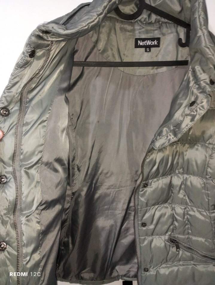 Gri Kısa Düğmeli Kadın Kışlık Mont - Görsel 3