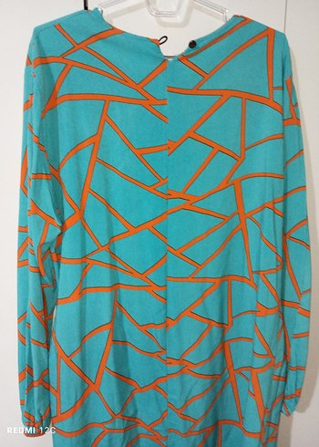 Turkuaz Renkli Uzun Kollu Salaş Tunik - Görsel 3