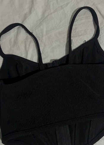 Siyah Fermuarlı Gotik Straplez - Görsel 3