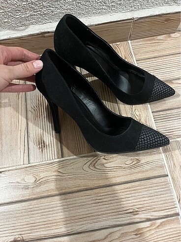 40 Beden Deichmann siyah nubuk stiletto