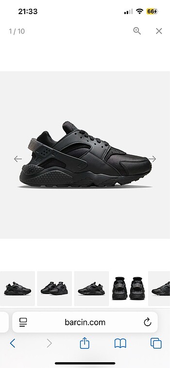 Nike siyah huarache spor ayakkabı