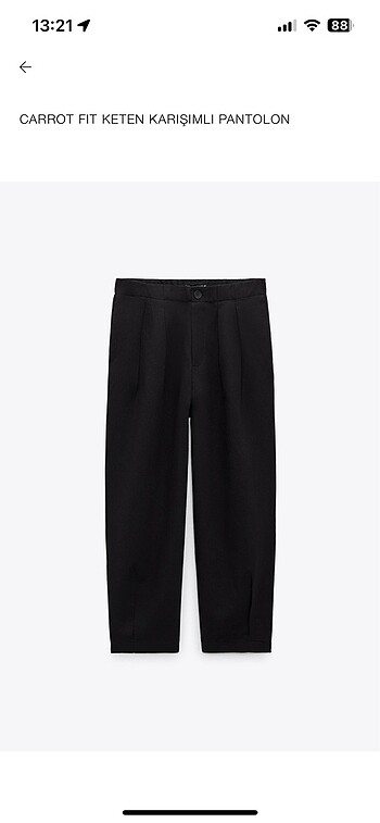 Zara havuç keten pantolon