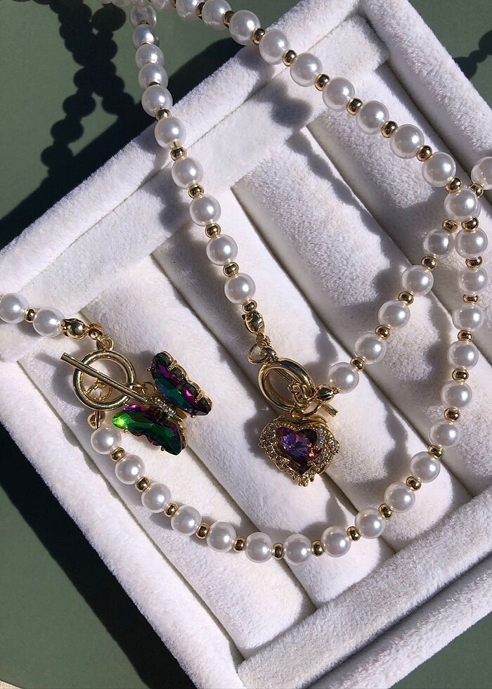 Kelebekli Çelik Kolye - Görsel 4