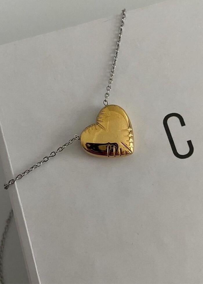 Çelik Kalp Kolye - Görsel 2