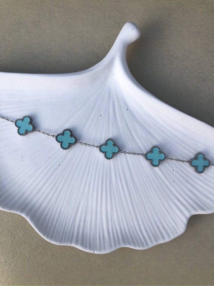 Yonca Mavi Kolye ve Bileklik Seti - Görsel 4