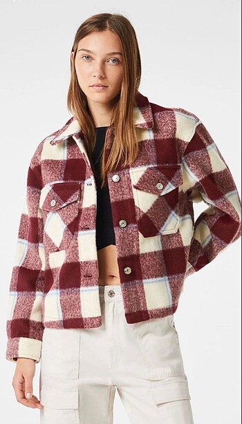 Bershka bordo ceket