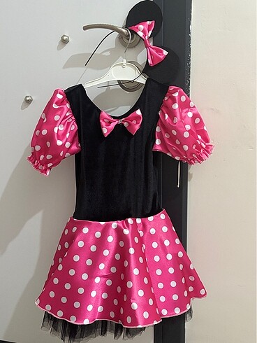 7 Yaş Beden Minnie Mouse Tütü Kostümü Pembe