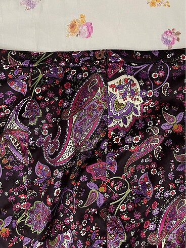xl Beden çiçek desenli,vintage,midi boy,saten,yazlık etek